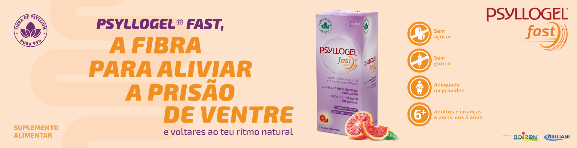 Psyllogel Fast, a fobra para aliviar a pris&atilde;o de ventre.